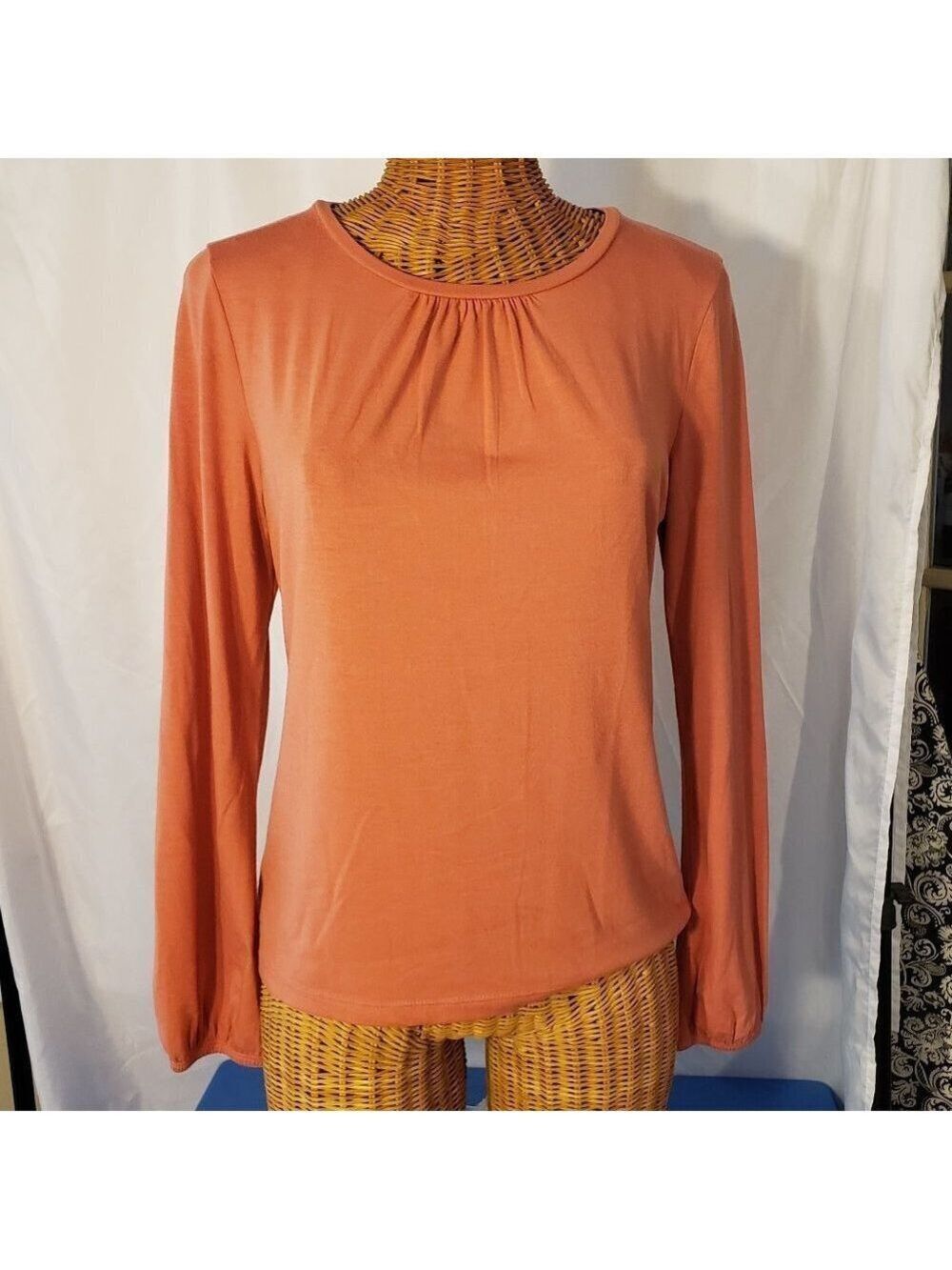 Ladies JUDITH HART Collection Jersey w/Gathered Neckline in Persimmon - S